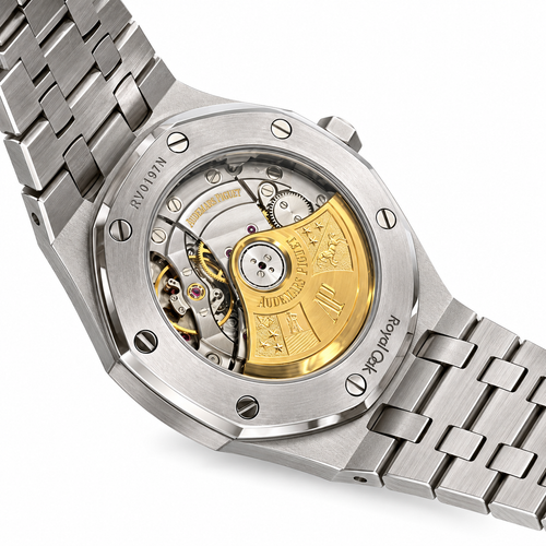 Audemars Piguet Royal Oak Blue Grande Tapisserie Dial Steel Bracelet Automatic Watch