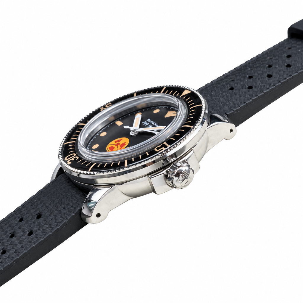Blancpain Fifty Fathoms No Rad – Black Dial Gold Indices Swiss Automatic Dive Watch