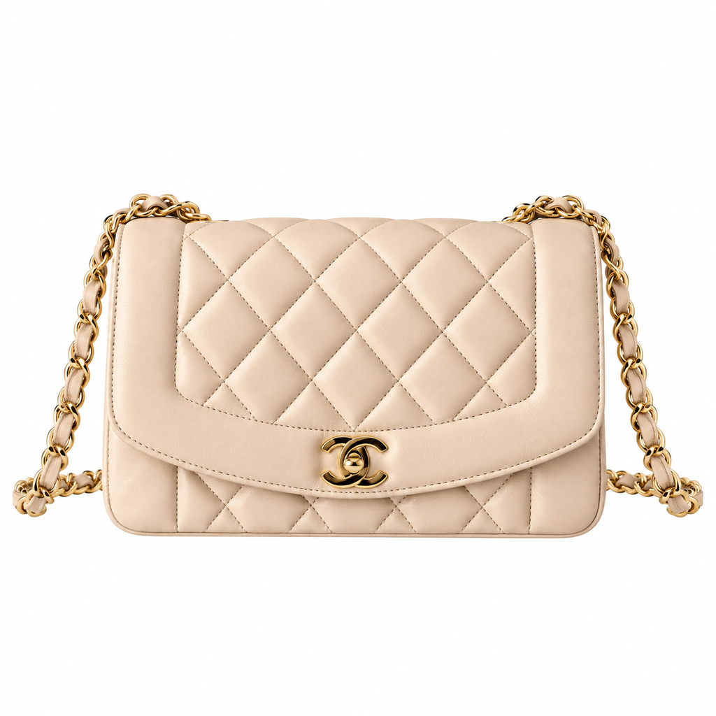 Chanel Beige Quilted Lambskin Classic Flap Bag