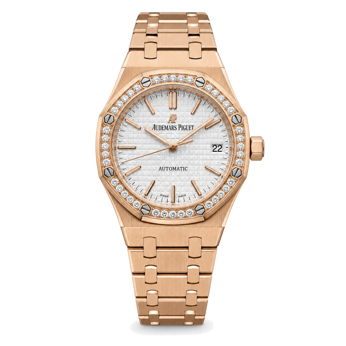Audemars Piguet Royal Oak 37mm Rose Gold Diamond Watch