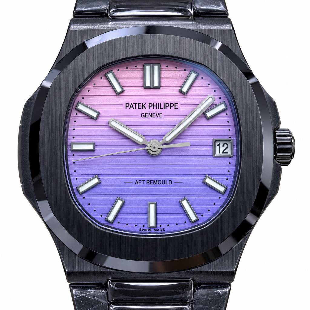 Patek Philippe Nautilus AET Remould Black DLC Aurora Purple