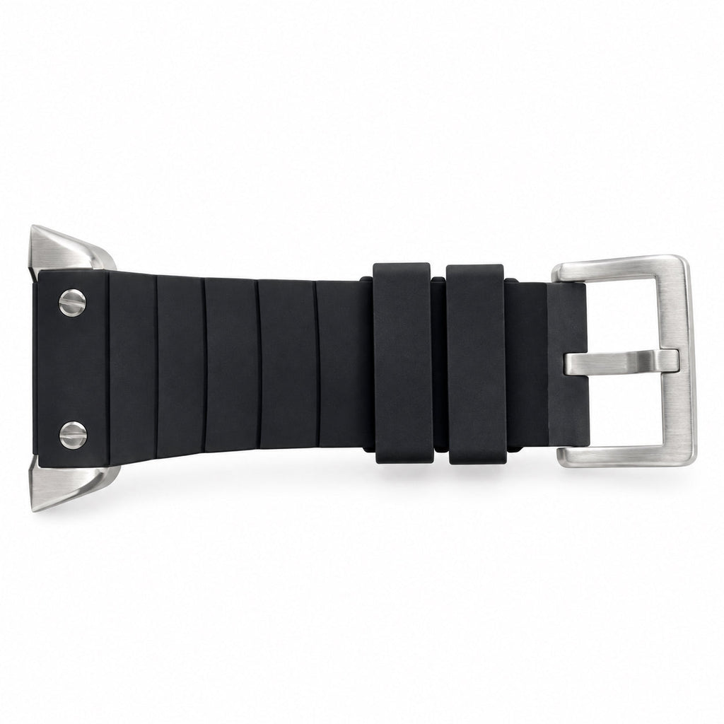 Cartier Santos 100 XL Stainless Steel Black Rubber Bezel White Dial Roman Numeral Black Rubber Strap Automatic Watch