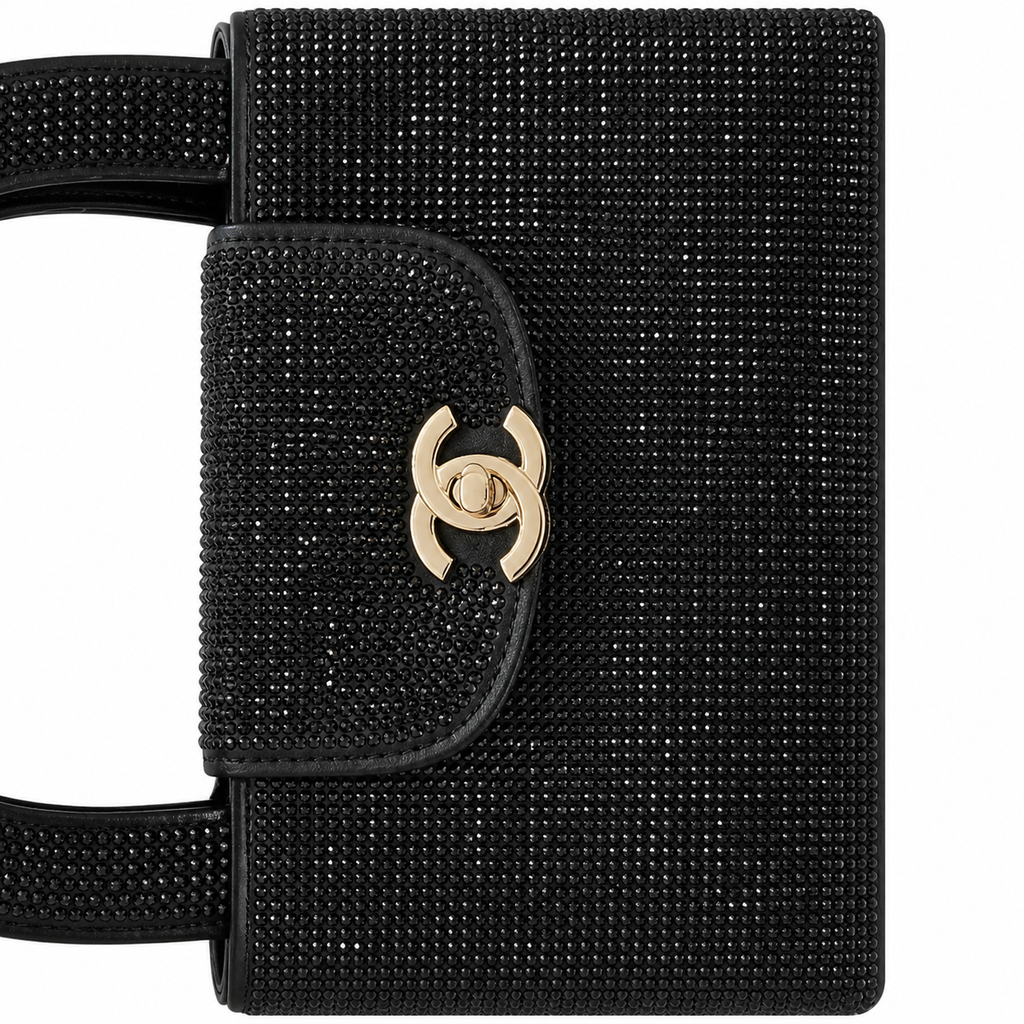 Chanel Black Rhinestone Top Handle Bag
