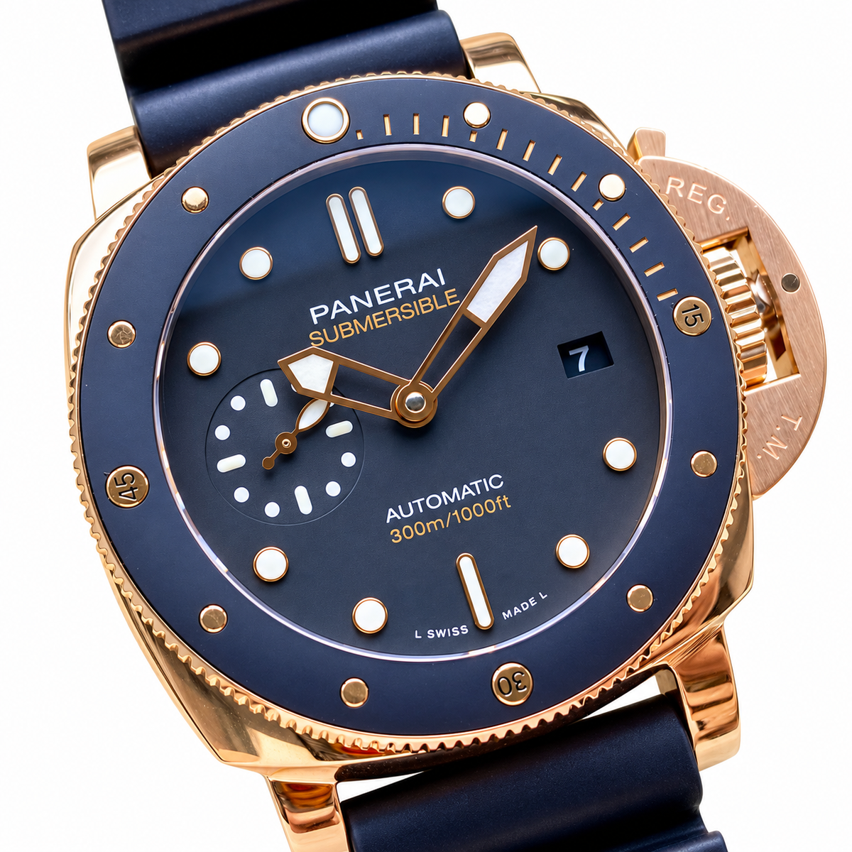 Panerai Luminor Automatic 44mm Men's Steel Watch Navy Blue Dial