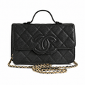 Chanel Quilted Top Handle Bag with Chain