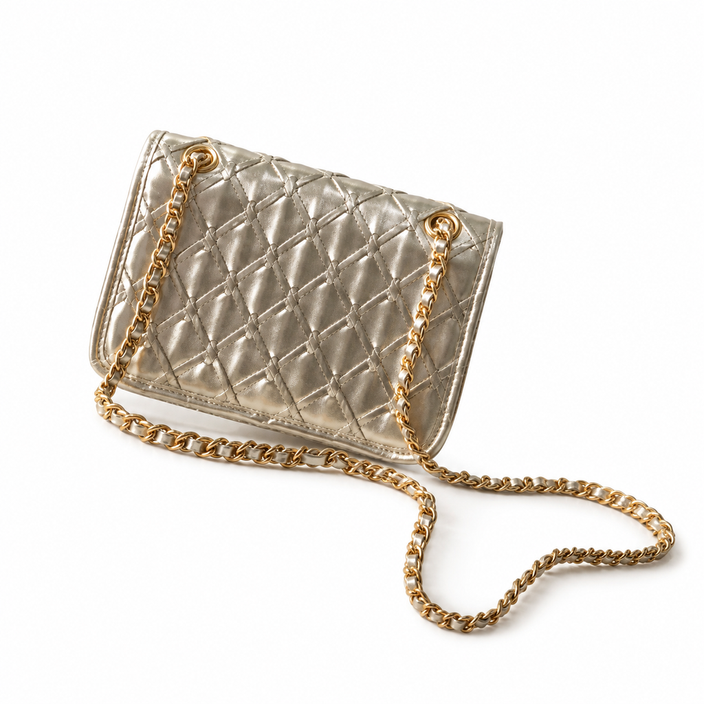 Chanel 2.55 Reissue Mini Flap Bag in Champagne Gold Metallic Leather