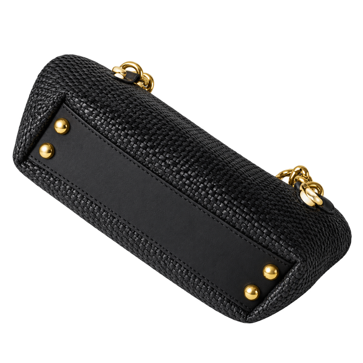 Chanel Quilted Tote Bag with Leather-Woven Chain Strap