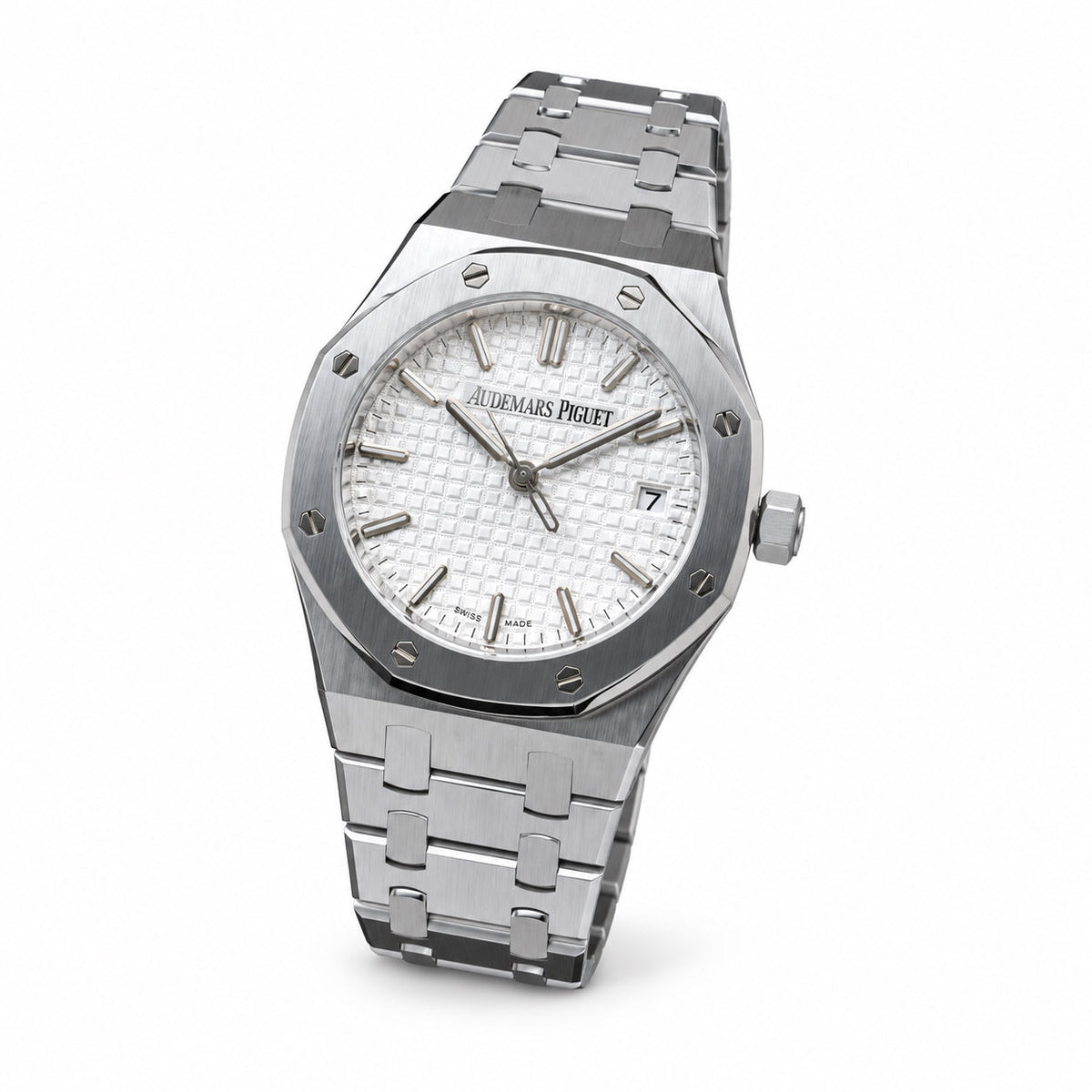 Audemars Piguet Royal Oak Lady Selfwinding 34mm – White Grande Tapisserie Steel Bracelet