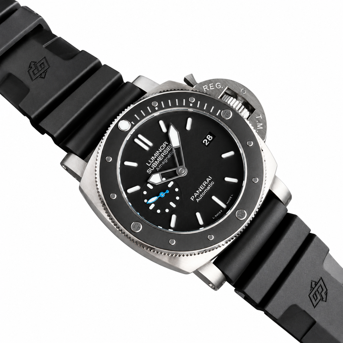 Panerai Submersible Automatic 44mm Men's Steel Watch Green Dial