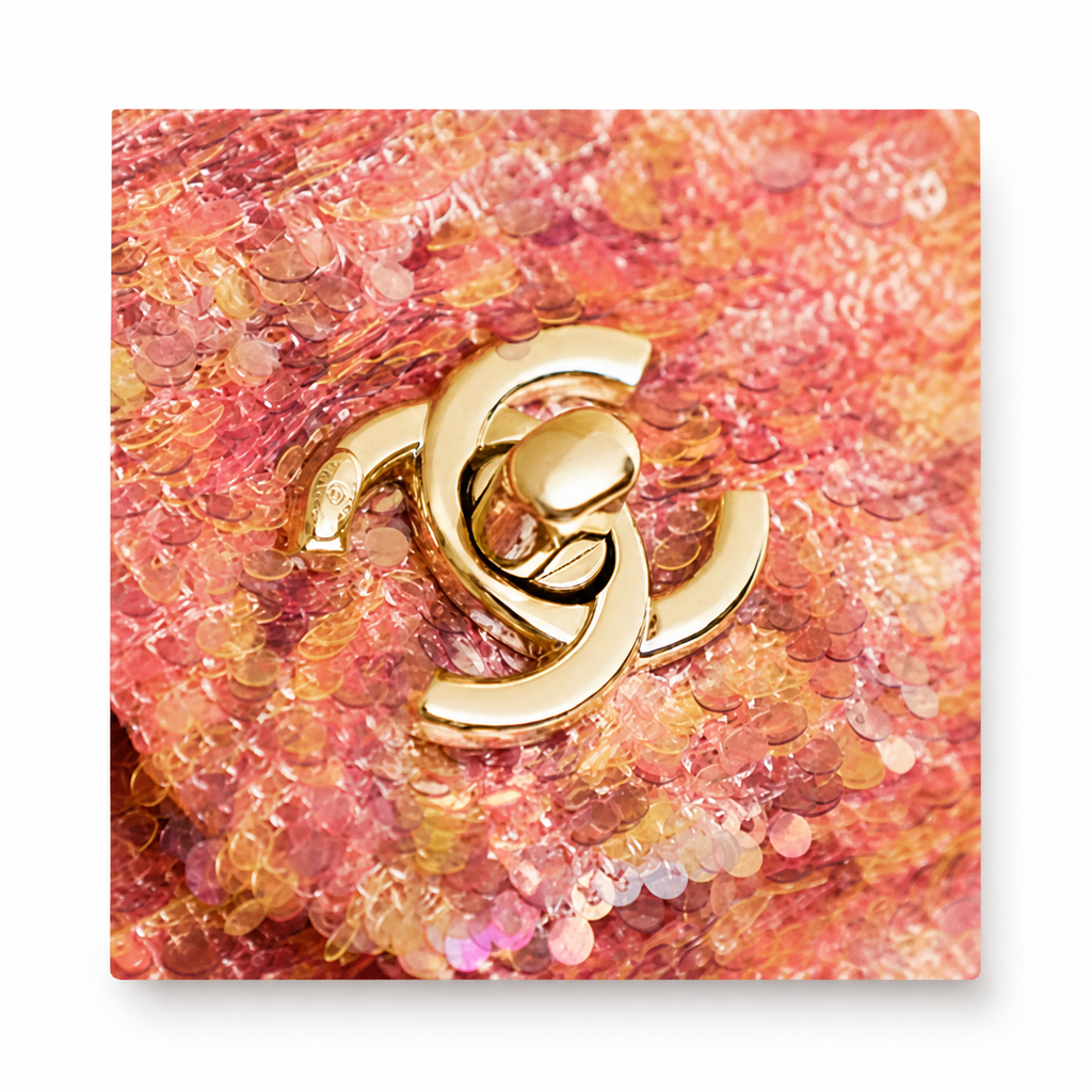 Chanel Pink Sequin Flap Chain Bag