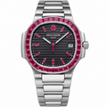 Patek Philippe Nautilus Pink Sapphire Baguette Steel Black Dial