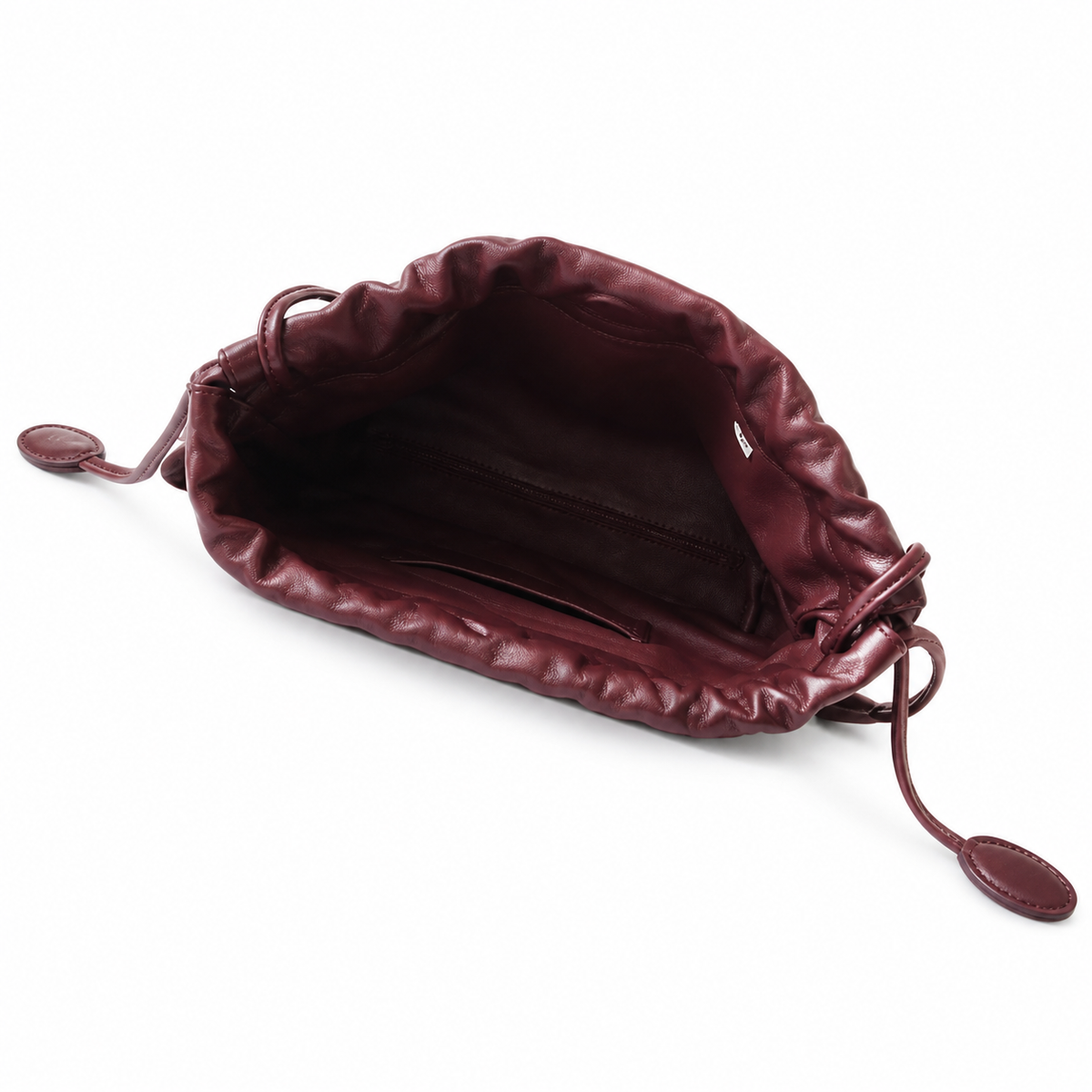 Chanel Burgundy Quilted Drawstring Bucket Bag