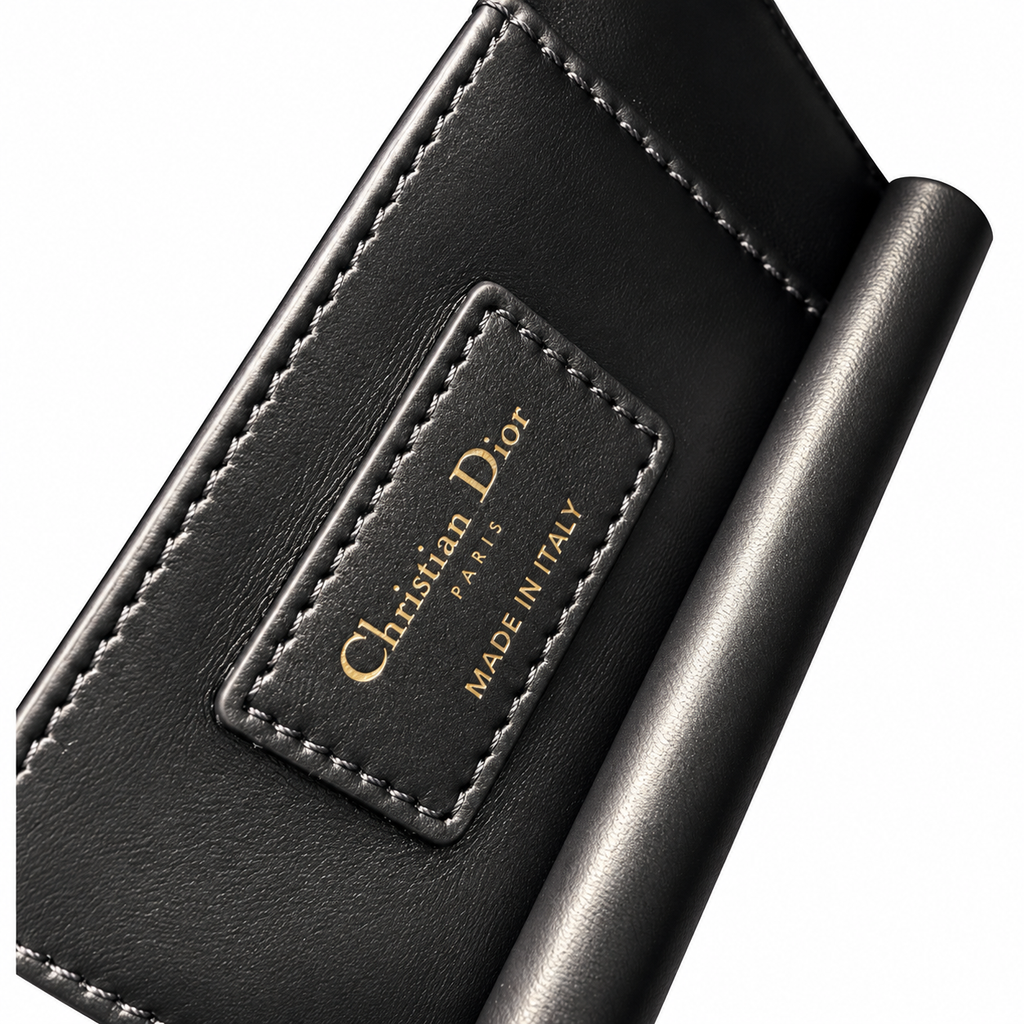 Dior Black Caro Cannage Pearl CD Lock Bag