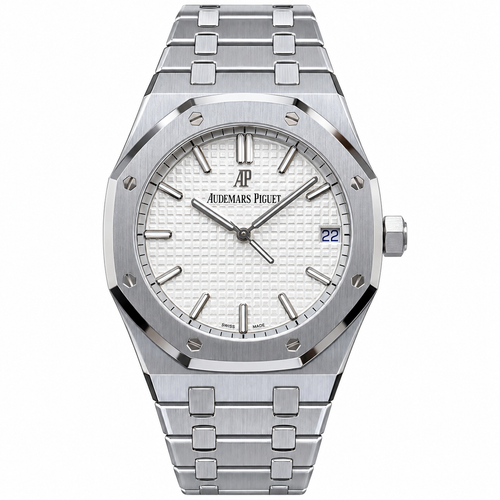 Audemars Piguet Royal Oak Selfwinding White Grande Tapisserie Dial Stainless Steel Bracelet 41mm