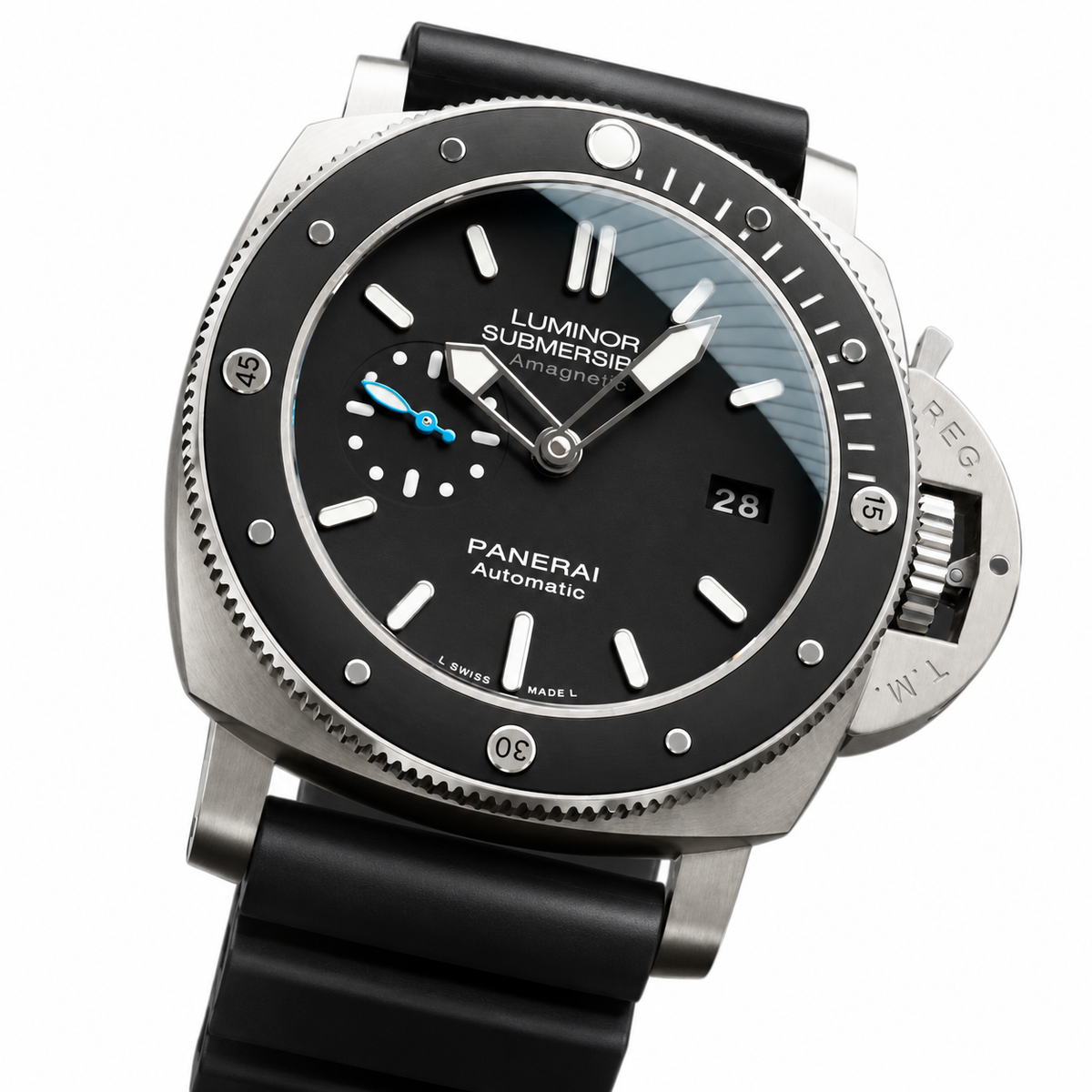 Panerai Submersible Automatic 44mm Men's Steel Watch Green Dial
